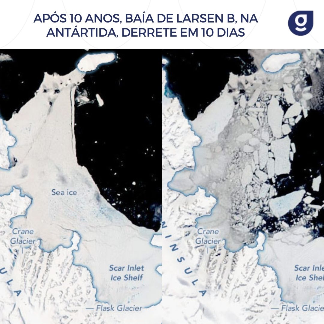 Antártida perde formação de gelo de 10 anos Base de Alcântara