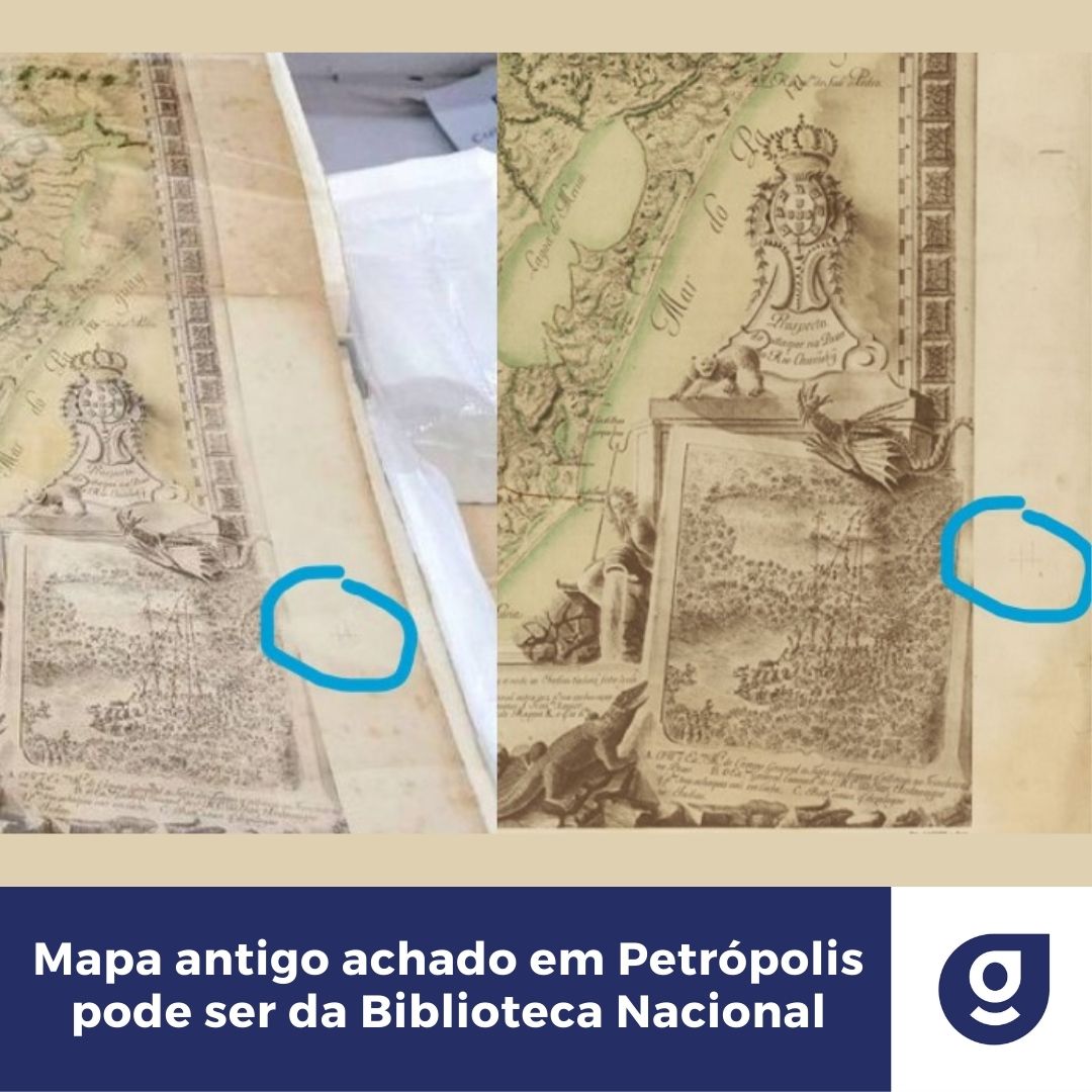 Mapa antigo achado em Petrópolis pode ser da Biblioteca Nacional Everest