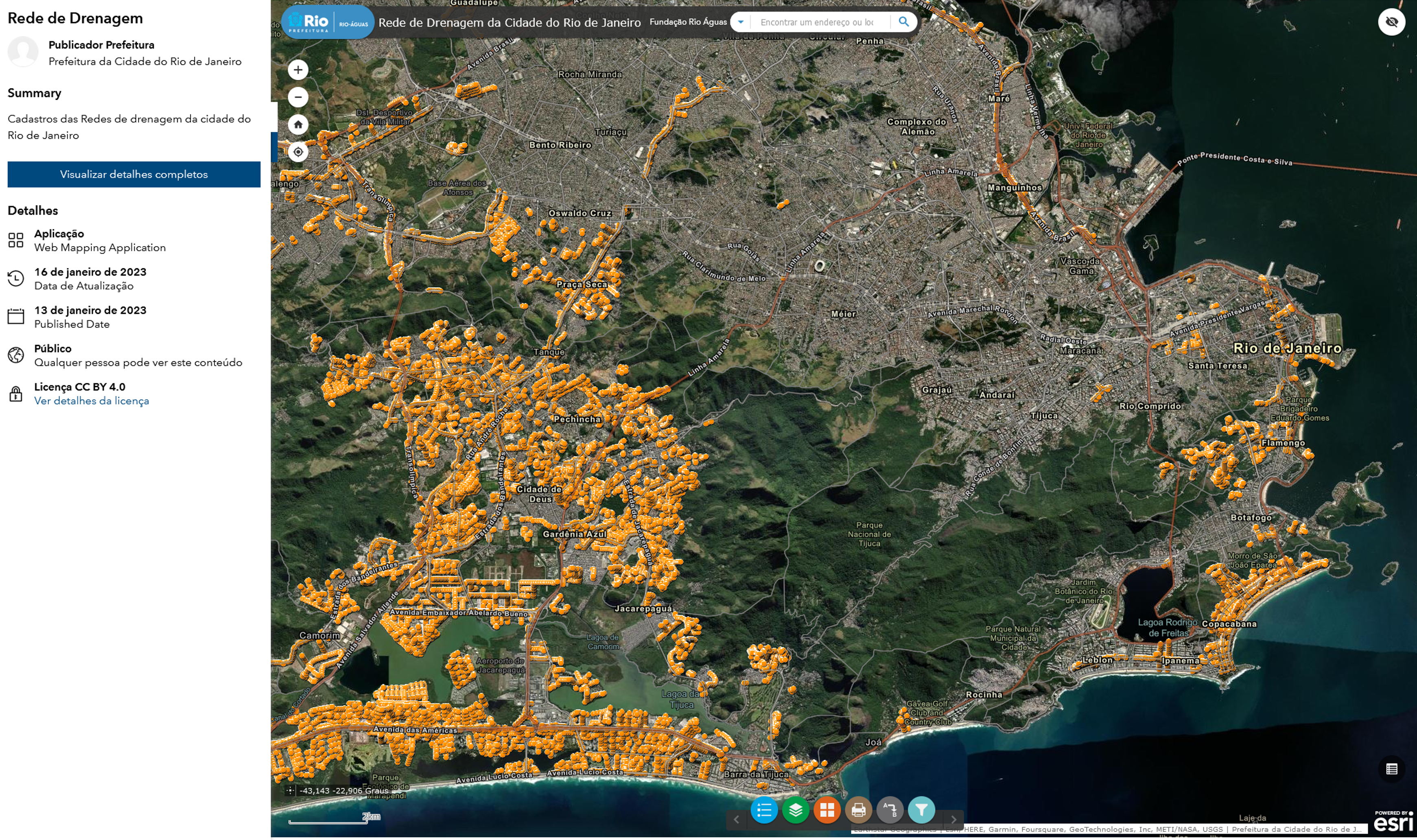 Mapa de redes subterrâneas de drenagem do Rio está disponível online OTAN